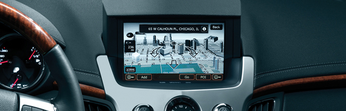 Спортивный седан Cadillac CTS 2011 МГ: выдвигающийся сенсорный дисплей